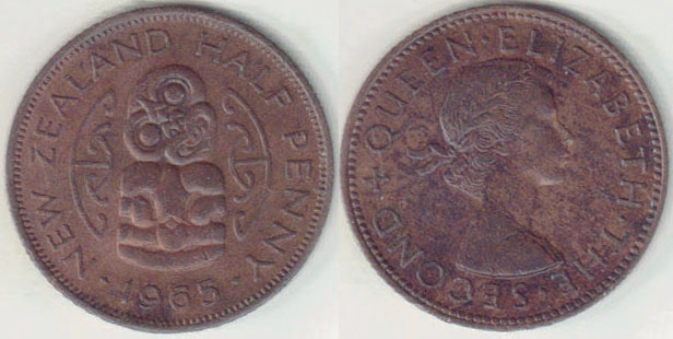 1965 New Zealand Half Penny (Unc) A002478